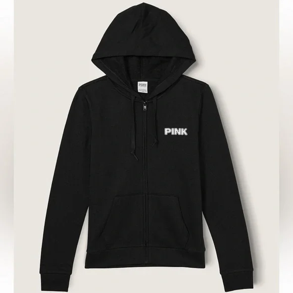 Vs Victorias Secret Pink Perfect Full Zip Hoodie Sweater Jacket Top Tropical M - Picture 5 of 7